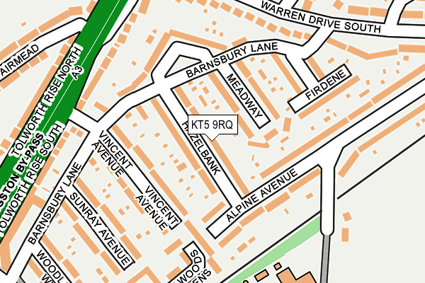 KT5 9RQ map - OS OpenMap – Local (Ordnance Survey)