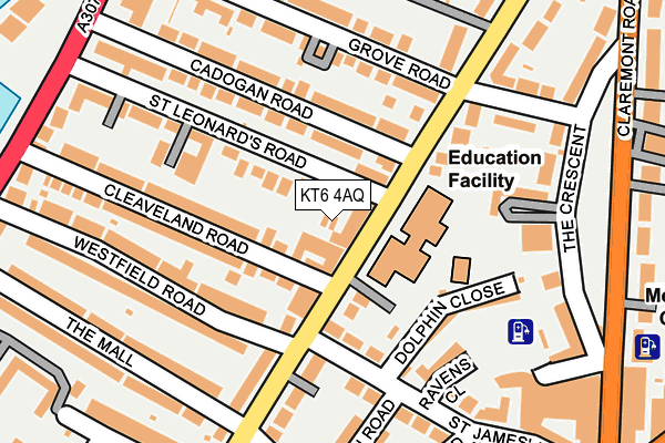 KT6 4AQ map - OS OpenMap – Local (Ordnance Survey)