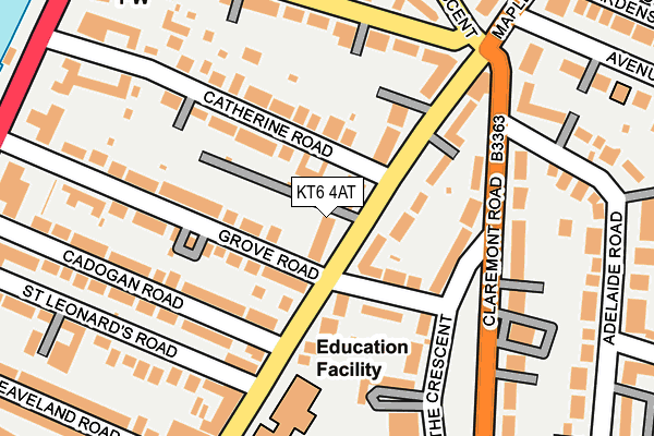 KT6 4AT map - OS OpenMap – Local (Ordnance Survey)