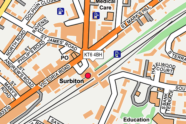 KT6 4BH map - OS OpenMap – Local (Ordnance Survey)