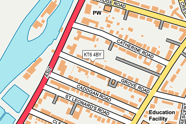 KT6 4BY map - OS OpenMap – Local (Ordnance Survey)