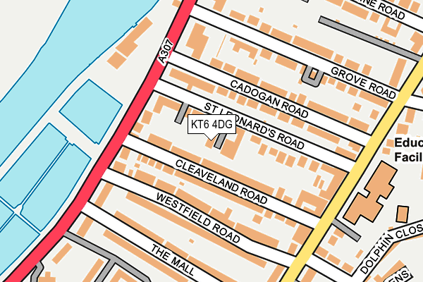 KT6 4DG map - OS OpenMap – Local (Ordnance Survey)