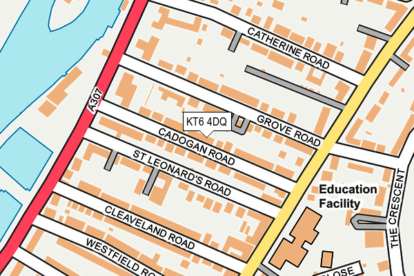 KT6 4DQ map - OS OpenMap – Local (Ordnance Survey)