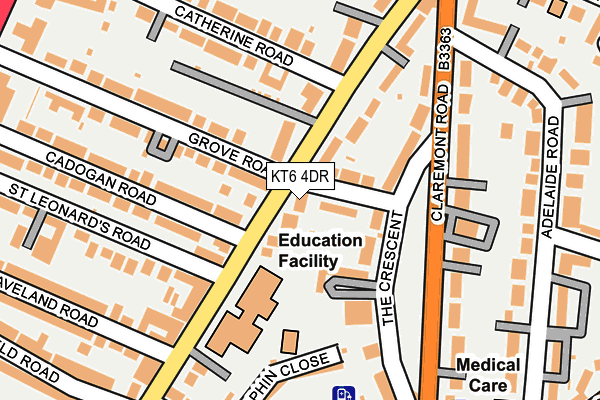 KT6 4DR map - OS OpenMap – Local (Ordnance Survey)