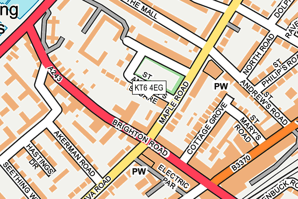 KT6 4EG map - OS OpenMap – Local (Ordnance Survey)