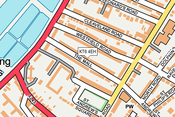 KT6 4EH map - OS OpenMap – Local (Ordnance Survey)