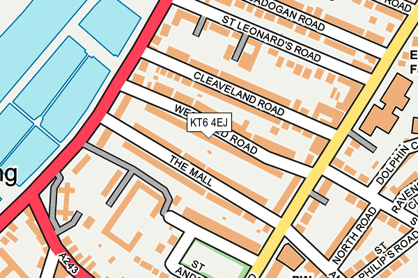 KT6 4EJ map - OS OpenMap – Local (Ordnance Survey)