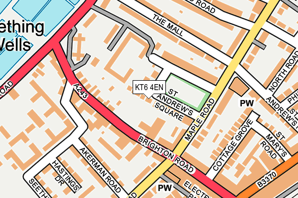 KT6 4EN map - OS OpenMap – Local (Ordnance Survey)