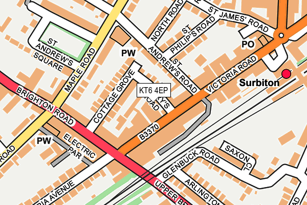 KT6 4EP map - OS OpenMap – Local (Ordnance Survey)