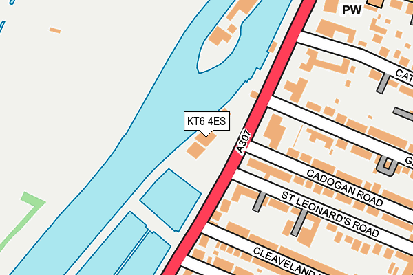 KT6 4ES map - OS OpenMap – Local (Ordnance Survey)