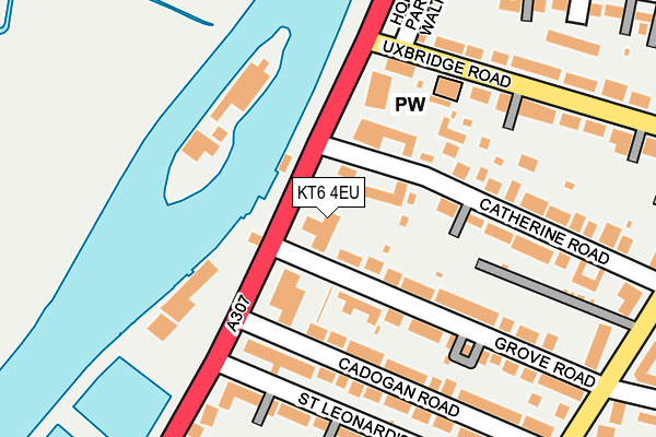 KT6 4EU map - OS OpenMap – Local (Ordnance Survey)