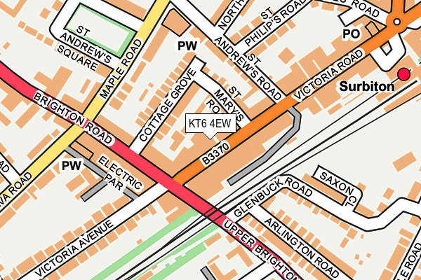 KT6 4EW map - OS OpenMap – Local (Ordnance Survey)