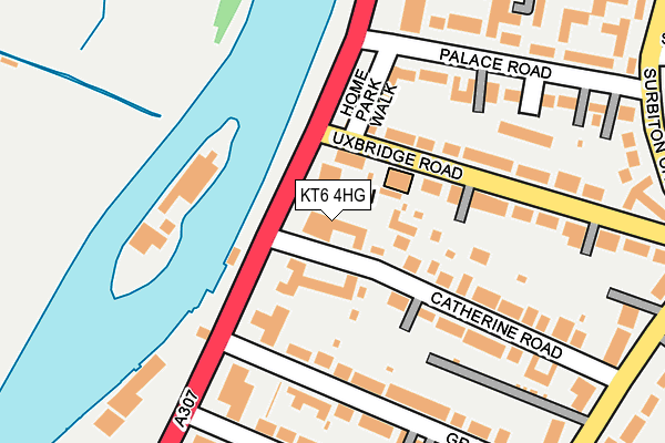 KT6 4HG map - OS OpenMap – Local (Ordnance Survey)