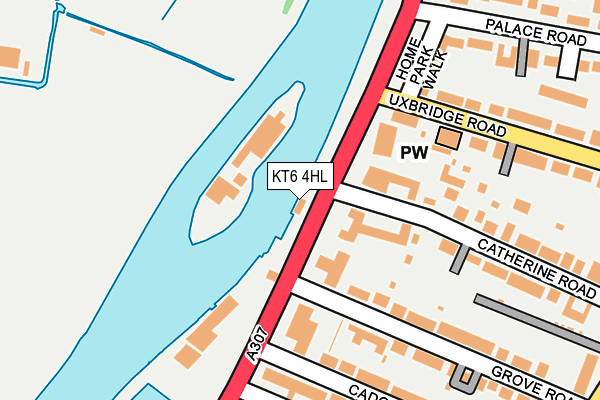 KT6 4HL map - OS OpenMap – Local (Ordnance Survey)