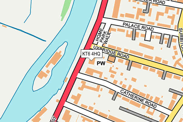 KT6 4HQ map - OS OpenMap – Local (Ordnance Survey)