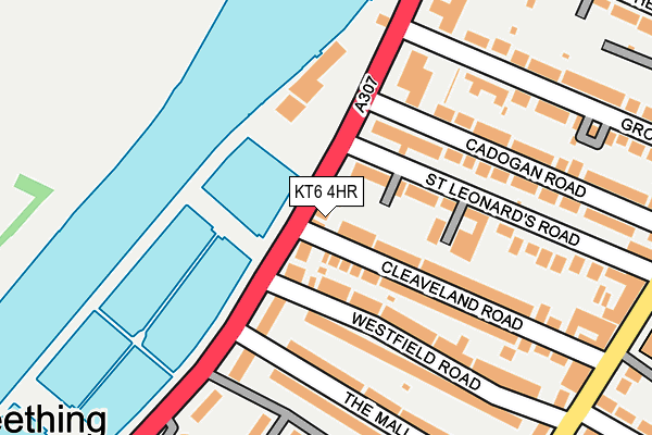 KT6 4HR map - OS OpenMap – Local (Ordnance Survey)