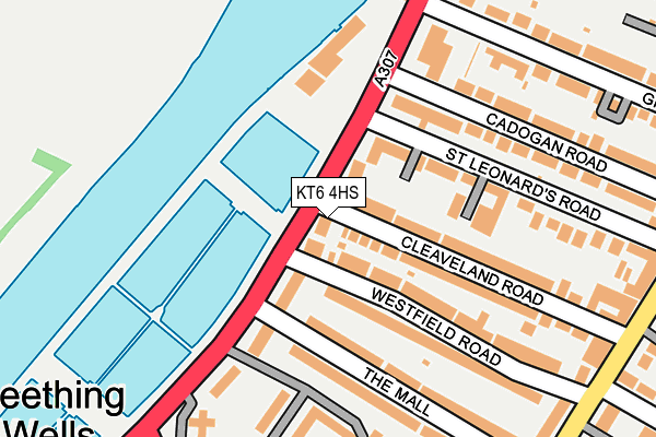 KT6 4HS map - OS OpenMap – Local (Ordnance Survey)