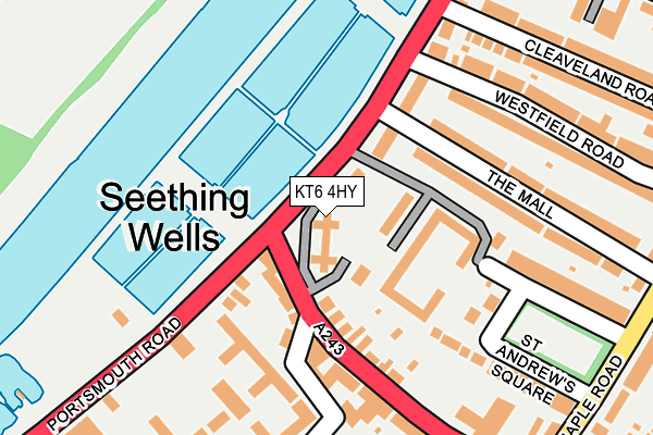 KT6 4HY map - OS OpenMap – Local (Ordnance Survey)