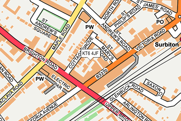 KT6 4JF map - OS OpenMap – Local (Ordnance Survey)