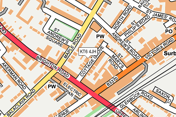 KT6 4JH map - OS OpenMap – Local (Ordnance Survey)