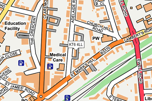 KT6 4LL map - OS OpenMap – Local (Ordnance Survey)