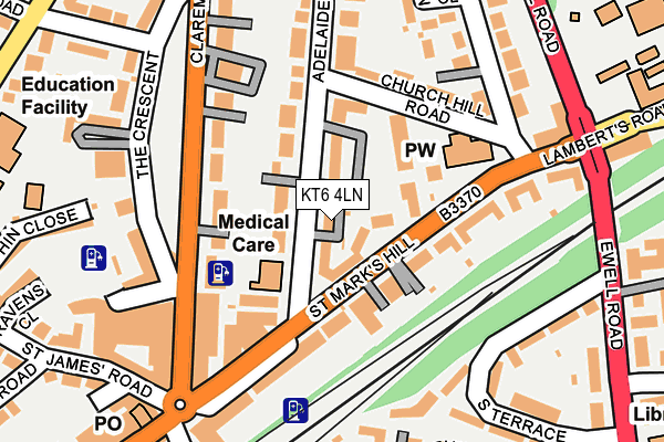 KT6 4LN map - OS OpenMap – Local (Ordnance Survey)