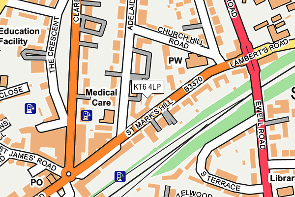 KT6 4LP map - OS OpenMap – Local (Ordnance Survey)