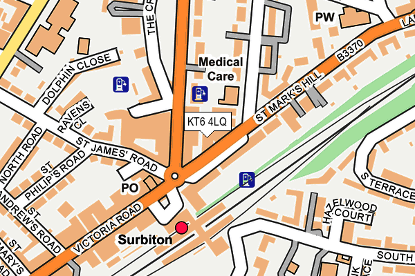 KT6 4LQ map - OS OpenMap – Local (Ordnance Survey)