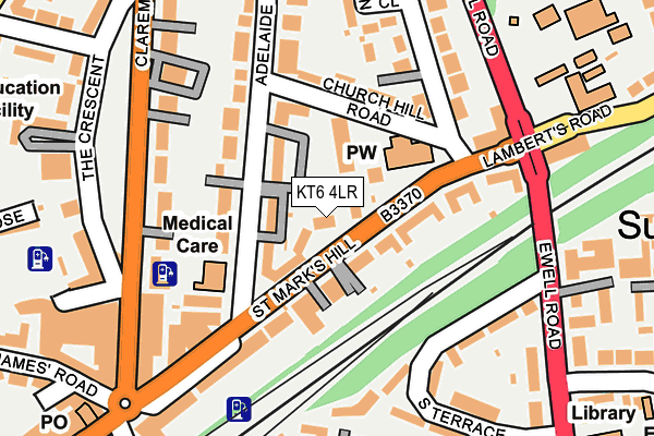KT6 4LR map - OS OpenMap – Local (Ordnance Survey)
