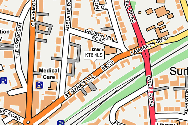 KT6 4LS map - OS OpenMap – Local (Ordnance Survey)