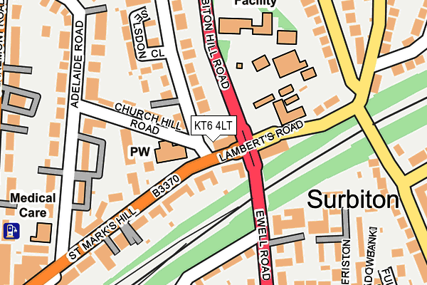 KT6 4LT map - OS OpenMap – Local (Ordnance Survey)