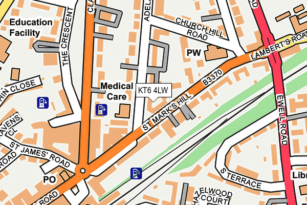 KT6 4LW map - OS OpenMap – Local (Ordnance Survey)