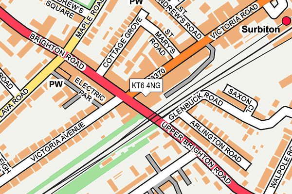 KT6 4NG map - OS OpenMap – Local (Ordnance Survey)