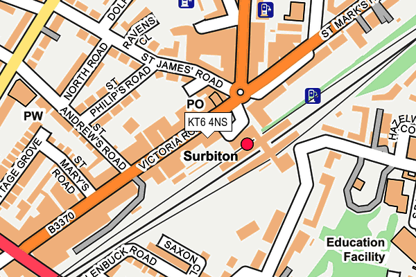 KT6 4NS map - OS OpenMap – Local (Ordnance Survey)