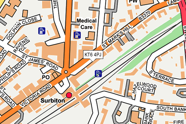 KT6 4PJ map - OS OpenMap – Local (Ordnance Survey)