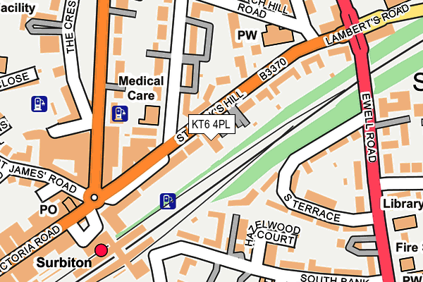 KT6 4PL map - OS OpenMap – Local (Ordnance Survey)