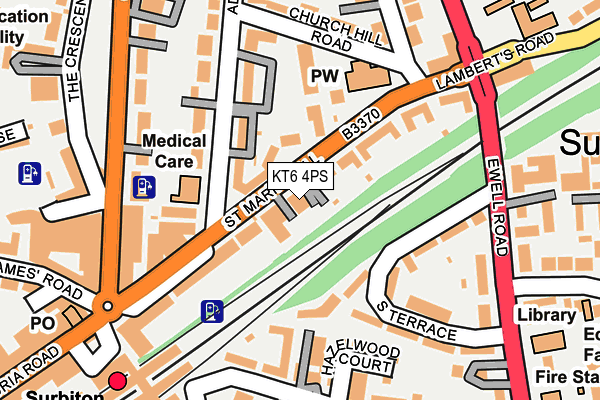 KT6 4PS map - OS OpenMap – Local (Ordnance Survey)