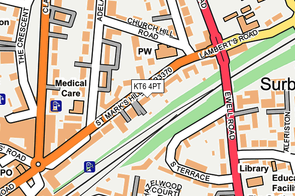 KT6 4PT map - OS OpenMap – Local (Ordnance Survey)