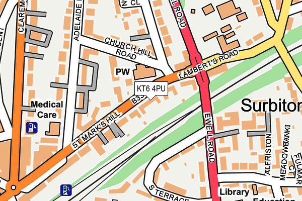 KT6 4PU map - OS OpenMap – Local (Ordnance Survey)
