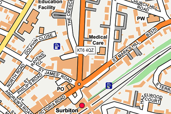 KT6 4QZ map - OS OpenMap – Local (Ordnance Survey)