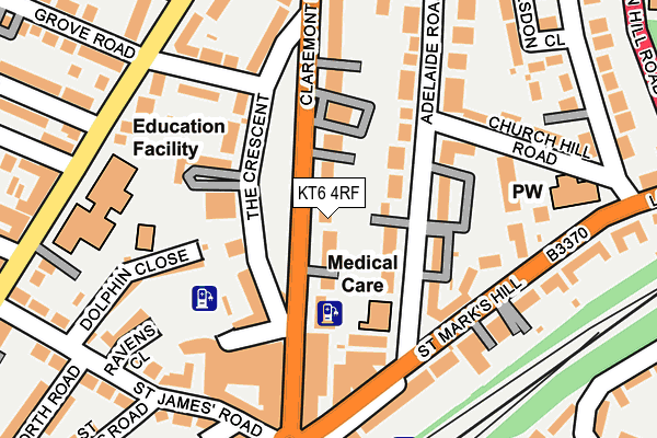 KT6 4RF map - OS OpenMap – Local (Ordnance Survey)