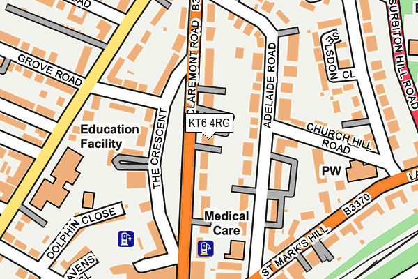 KT6 4RG map - OS OpenMap – Local (Ordnance Survey)