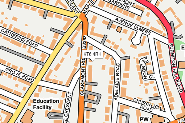 KT6 4RH map - OS OpenMap – Local (Ordnance Survey)