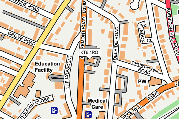 KT6 4RQ map - OS OpenMap – Local (Ordnance Survey)