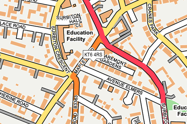 KT6 4RS map - OS OpenMap – Local (Ordnance Survey)