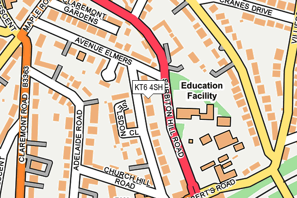 KT6 4SH map - OS OpenMap – Local (Ordnance Survey)