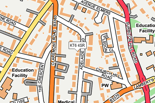 KT6 4SR map - OS OpenMap – Local (Ordnance Survey)