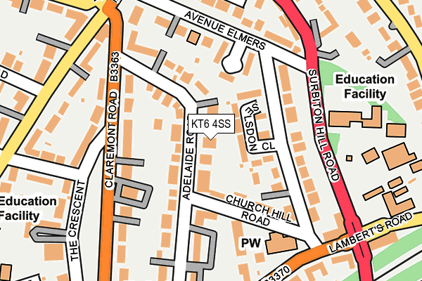 KT6 4SS map - OS OpenMap – Local (Ordnance Survey)