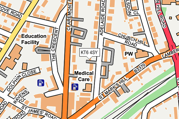 KT6 4SY map - OS OpenMap – Local (Ordnance Survey)