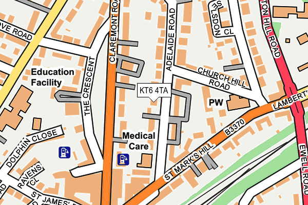 KT6 4TA map - OS OpenMap – Local (Ordnance Survey)